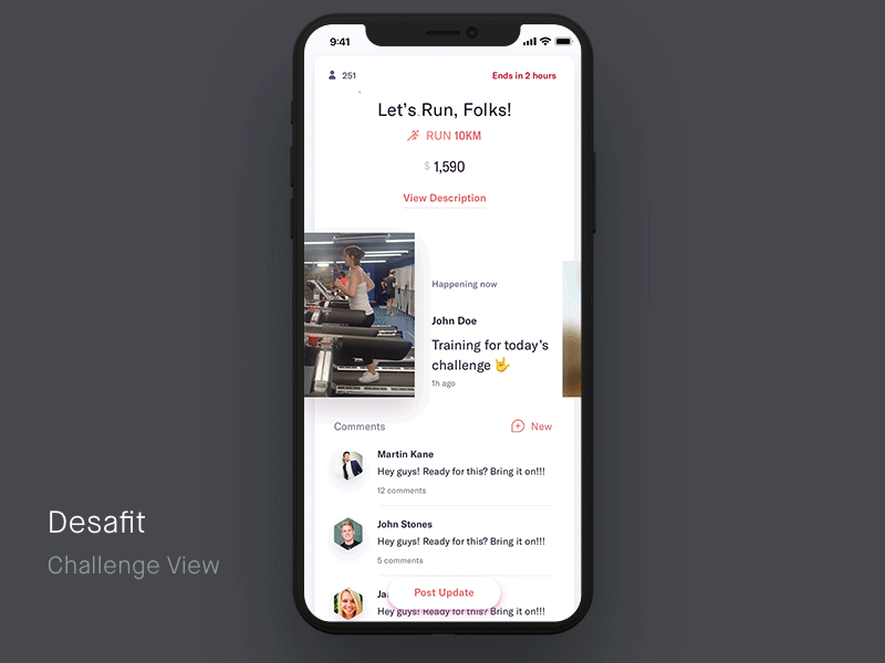 Story challenge competition fitness ios running status stories story ui update ux