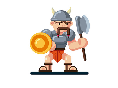 Viking Flat axe brave digitalart flatdesign graphicdesign shield vikings warrior