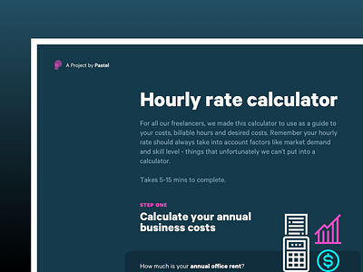 Hourly rate calculator animation design illustration ui ux