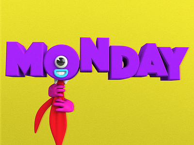 Monday Lettering. 3d arnold c4d character design cinema4d daily render lettering monday