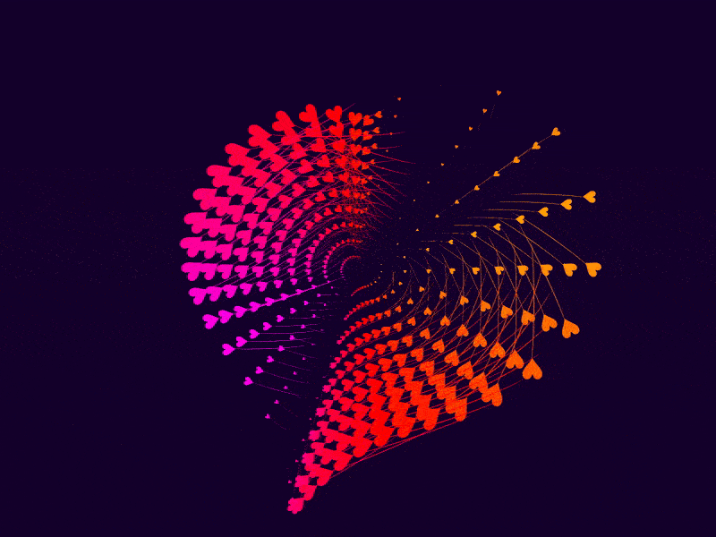 Revolving Hearts abstract css gradient heart loop love processing pure css rainbow tsankashvili