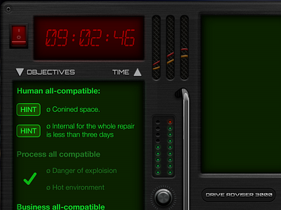 Control panel, game UI 80s crt game design gameui led retro retro ui skeuomorphism switch timer