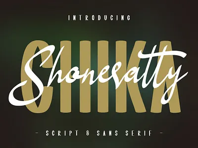 Shoneratty Chika Font Duo branding font font duo lettering packaging font sans serif script signature font typeface typography