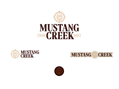 Mustang Creek Country Club logo 2 of 3… badge branding compass country club horseshoe logo monogram seal serif star texas typography