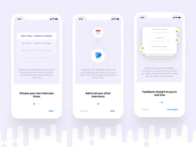 Onboarding Rivyoo Candidate app ios onboarding onboarding screen recruting