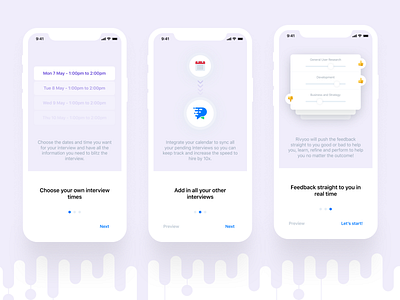 Onboarding Rivyoo Candidate app ios onboarding onboarding screen recruting