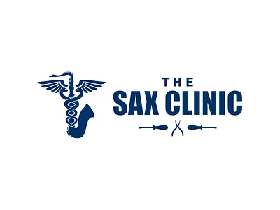 The Sax clinic clinic logo repair saxophone simple