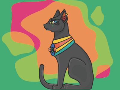Holy Cat animals bastet cat cat drawing cute egypt flat vector god history illustration logo melbourne pet