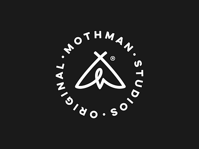 Moth circle logo m minimal moth simple vector