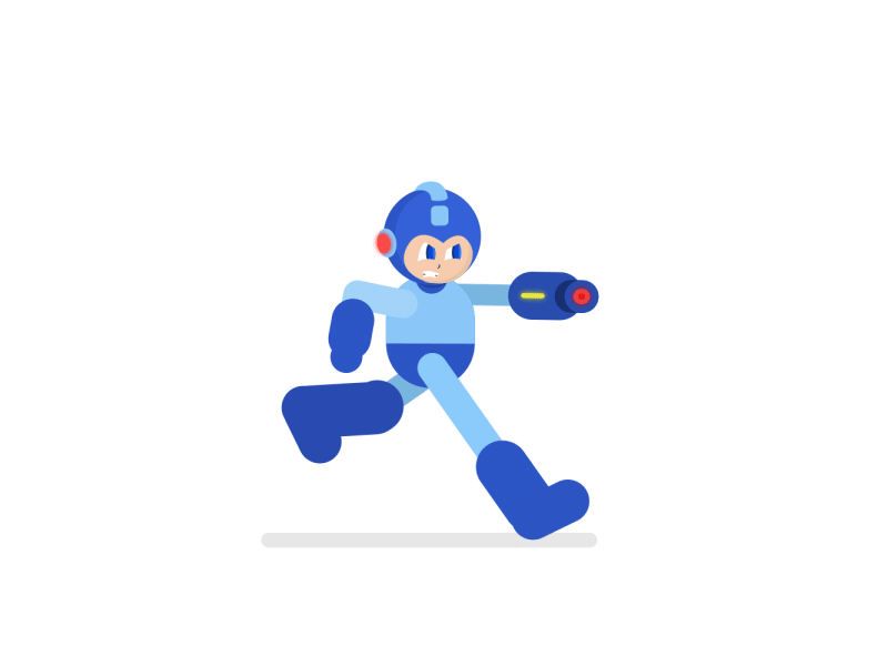 Megaman animation blue capcom character fanart flat illustration megaman motion run cycle vector