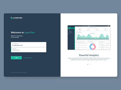 Login for CMS tool Layer Two app cms design login ui ux web