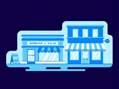 Retail Webinar brick building building digital illustration illustration market retail retailer sandwich board shop store store front storefront street webinar