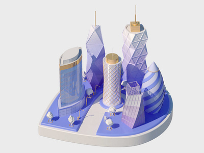 Finance 3d Logo 3d bank cinema 4d finance logo purple skyscraper