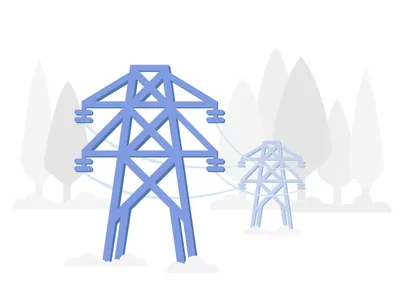 Electricity Illustration bank banking bill blue challengerbank design digital electricity flat illustration payzello wire