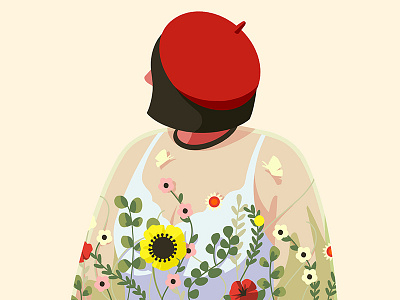Flower character color floral girl illustration woman