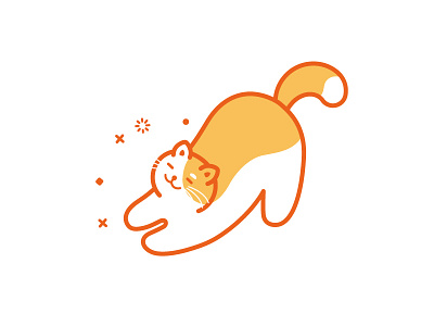 lazy cat cat stroke illustration