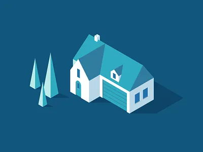 Smart Home design house illustration isometric smart home tree