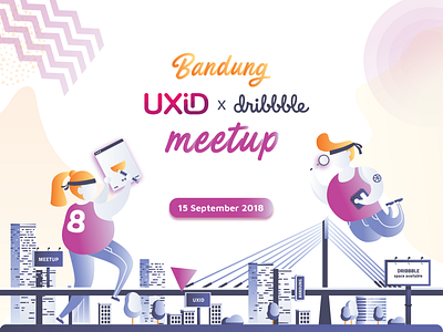 Bandung Dribbble meetup x UXID animation app brand branding character design dribbble flat icon illustration illustrator logo meetup sketch type ui ux uxid vector website
