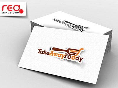 Take Away Foody branding business card design flat food graphic illustration lettering logo minimal print take take away vector