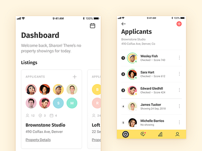 Z Mobile App app cards dashboard ios leasing management mobile property renting ui ux