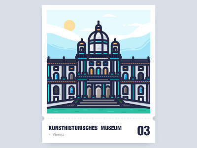 Kunsthistorisches Museum architecture building city flat icon illustration tour guide