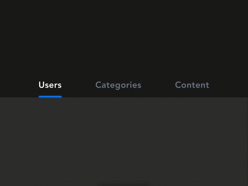 Dark UI Tabs animation animation dark friction micro interaction spring tabs tension ui ux