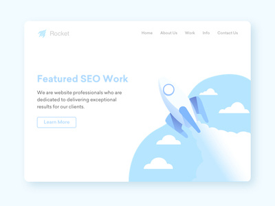 Rocket - web landing page design illustration landing page sketch ui uidesign web