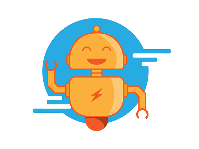 Day 001 - a happy little robot 365 project flat design illustration practice robot