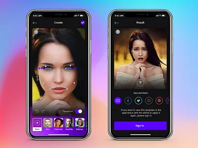 Neural Face Transformation App app emotion face ios neural purple tool