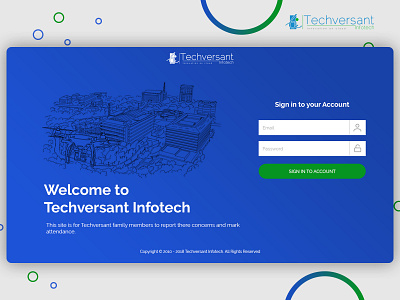 Techversant Login Page adobephotoshop login page simple design webdesign weblogin website