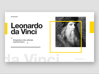 Think and Ink - 01 . Leonardo da Vinci - White Version adobe xd typography ui ux web