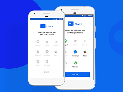 Chat 1 - Single app for multiple messaging solution. android application gui ui ux visual