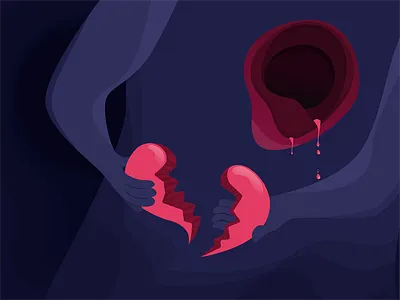 Broken Heart avatar blood broken heart cry heart hold hole hurt illustration pain pieces sad