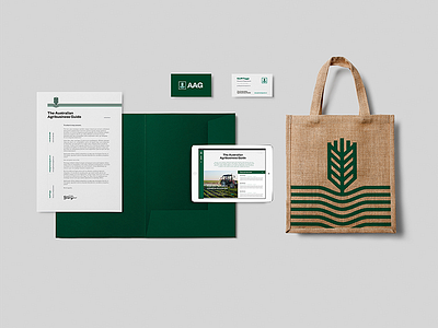 AAG Stationery australia brand branding design farm flat lay graphic icon identity letterhead logo minimal modern simple stationery symbol totebag