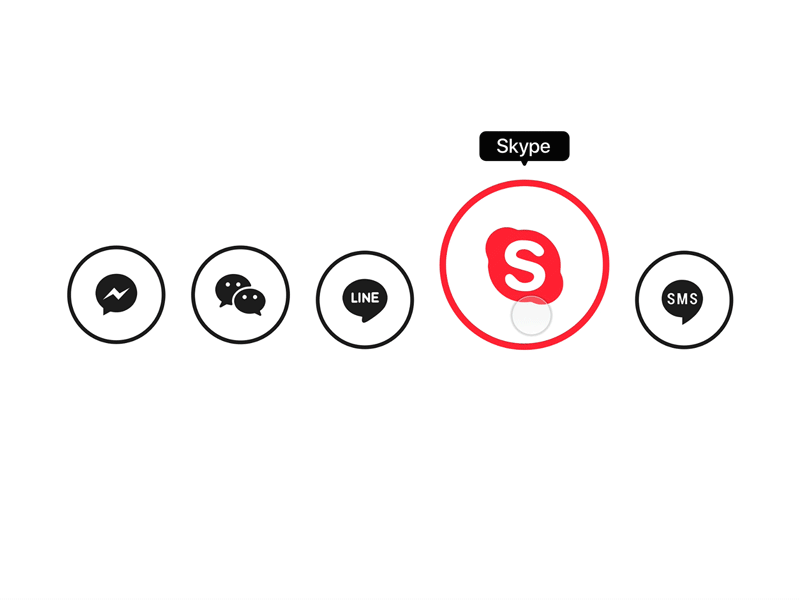 Hover Interaction design effect hover icon line messenger skype