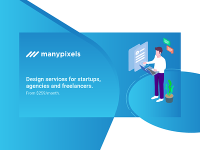 Manypixels Card Illustration banner design agency home page illustration isometric landing page modern ui uidesign user interface website