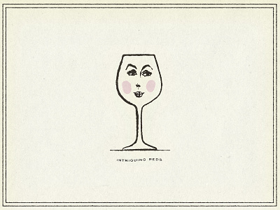 Intriguing Reds face illustration red wine restaurant wine wine glass woman
