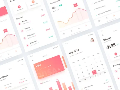 Wallet App app balance bitcoin currency data date graphic illustration layout minimal ui ux viacoin visa wallet
