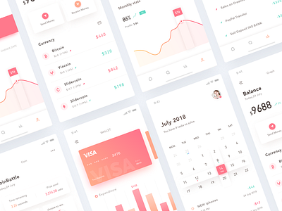 Wallet App app balance bitcoin currency data date graphic illustration layout minimal ui ux viacoin visa wallet