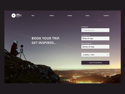 Peak District Booking UI adobexd booking bookingform landscape peakdistrict ui uidesign userinterface ux uxdesign webdesign website