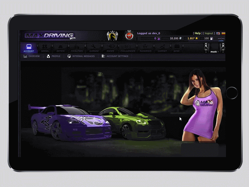 Maxdriving Intro screen flash game interface interface design olschool racing ux ux animation ux design videogame