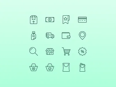 E-Commerce Icon Set brown ecommerce icon icon a day line art line icon shop shop online website icon