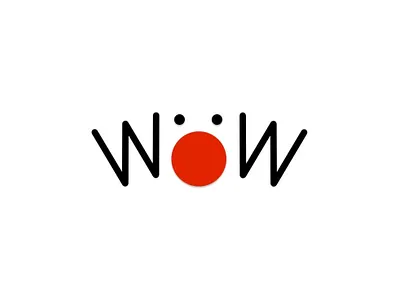 WOW ! black face flat graphic logo minimal minimal art red white wonder wondering wow