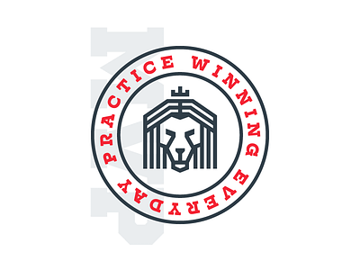 Practice Winning badge design flat icon illustration line lion