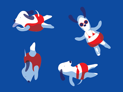 Swim, Float, Dive bikini dog dogdaysofsummerart summer wip