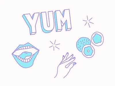 Yum design illustration procreate typography