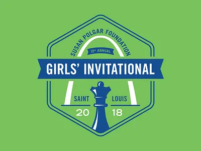 Girls' Invitational arch chess girls hexagon logo seal