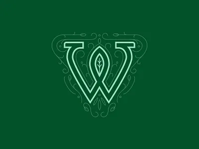 WIP monogram for The Woodlands, luxury senior living branding design logo luxury mark monogram typography vector