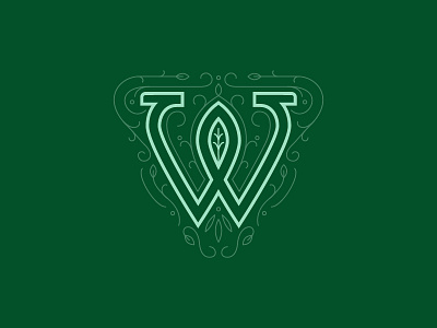 WIP monogram for The Woodlands, luxury senior living branding design logo luxury mark monogram typography vector