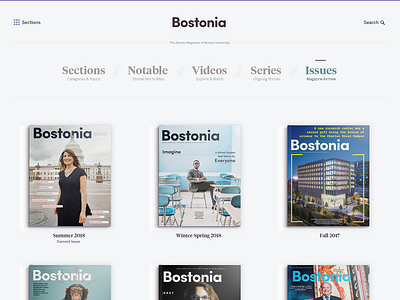 Issues Archive editorial ui website